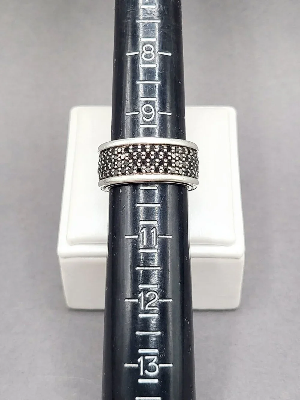David Yurman Streamline Four Row Ring w/ Pavé Black Diamonds - Size 10 - RARE
